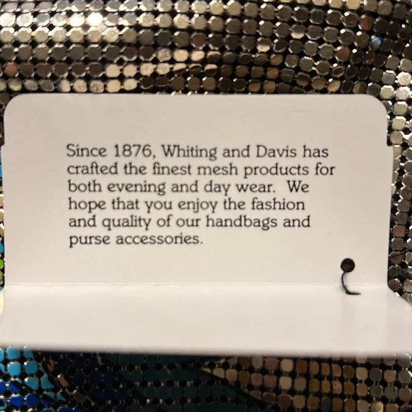 Vintage NEW with tags Whiting & Davis Mesh Peacock Feather Shoulder Bag - Picture 8 of 9